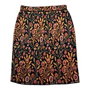 Peruvian Connection Daya Jacquard Knot Floral Skirt Size Small